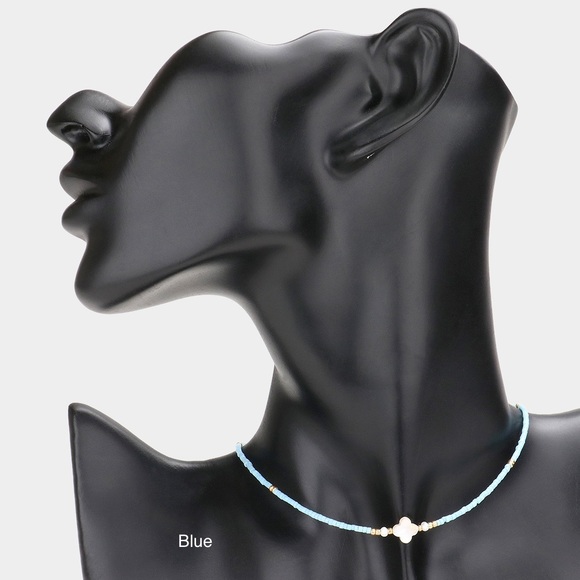 Quatrefoil Beaded Necklace - Picture 2 of 3